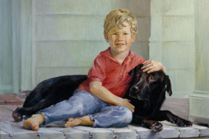 Image of Boy with his Dog by Nancy Honea